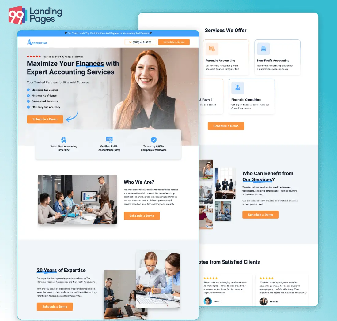 Accounting Landing Page Template