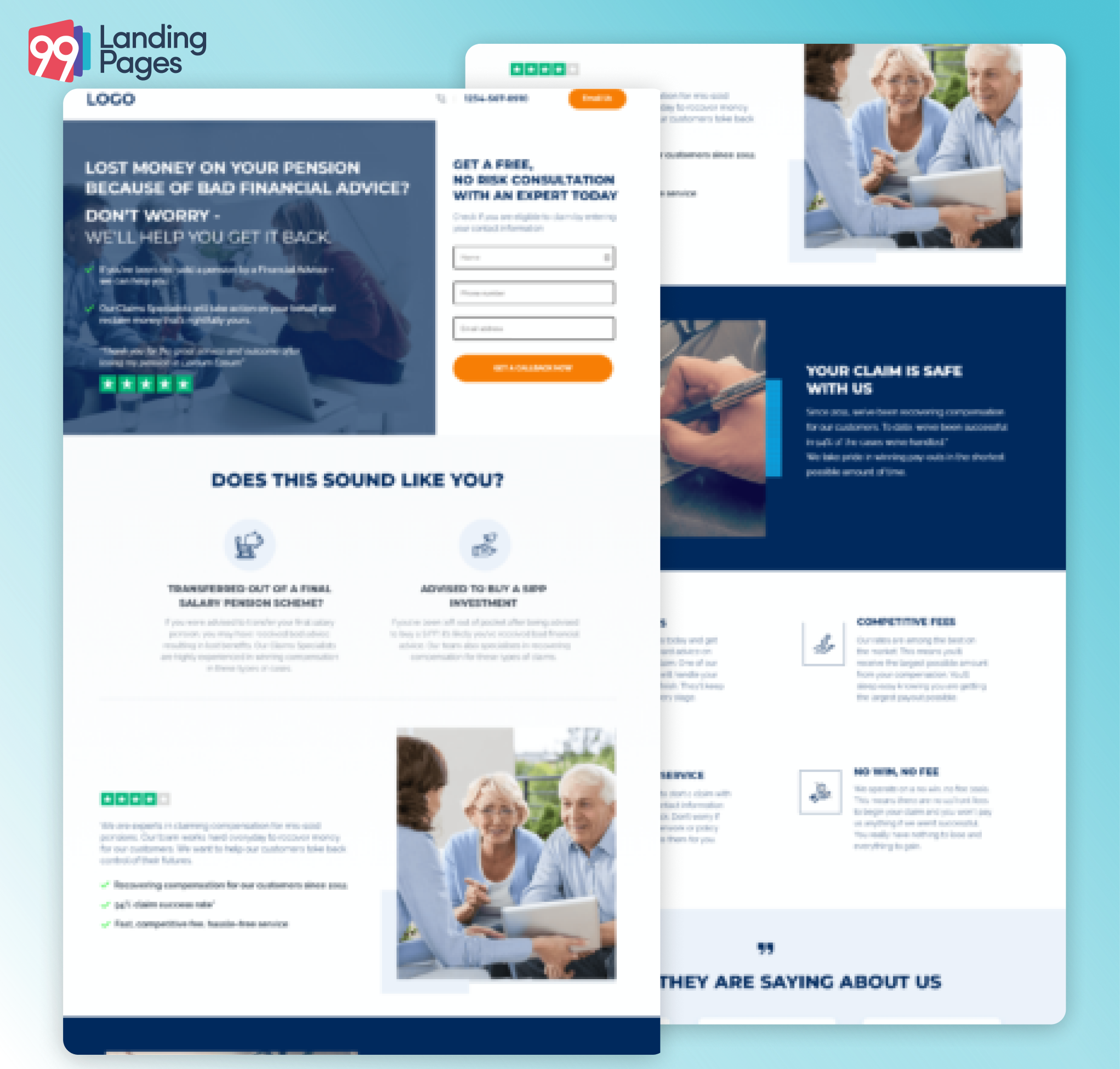 Unbounce Pension Landing Page Template