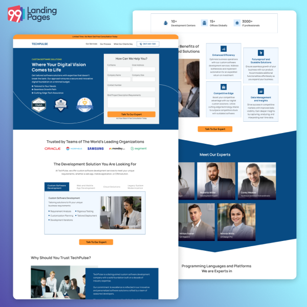 Software Development Landing Page Template