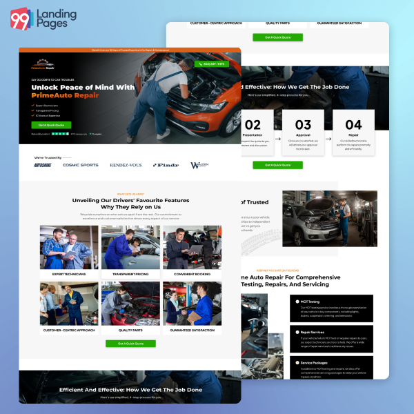 Car Repair Landing Page Template